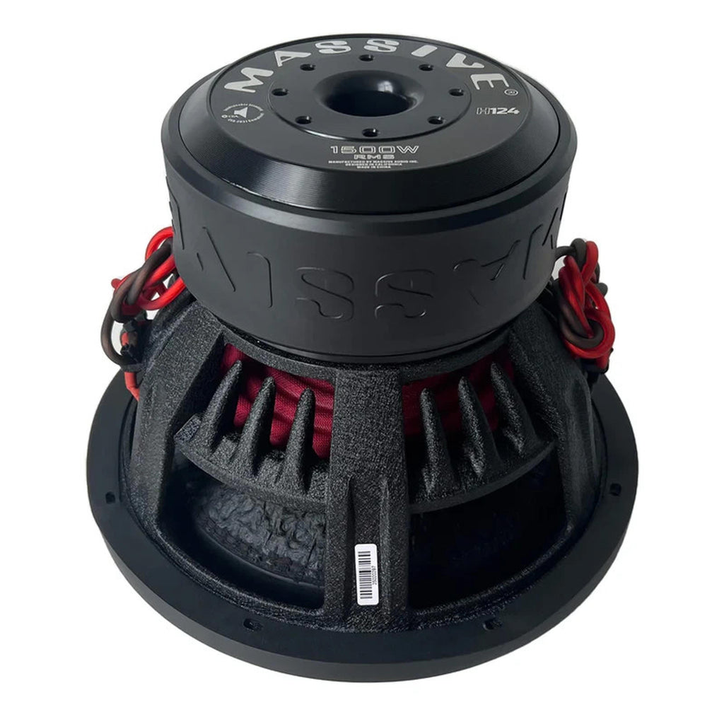 Massive Audio HIPPO H124 3000 Watt 12" Dual 4 Ohm 3" VC MEGA Subwoofer 1500W RMS