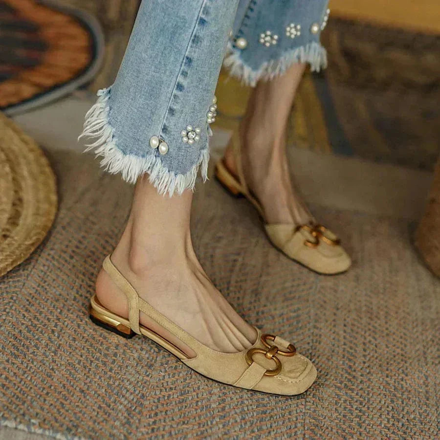 Mathilda Luxe Slingbacks Women Sandals Low Heel Slip On Comfortable Shoes