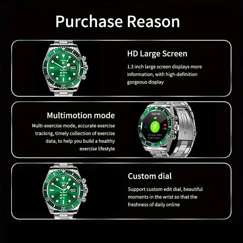 Luxury Smart Watch Blood Pressure Health Dials Answer Call Waterproof Sport Digital Business Watch for Gift
