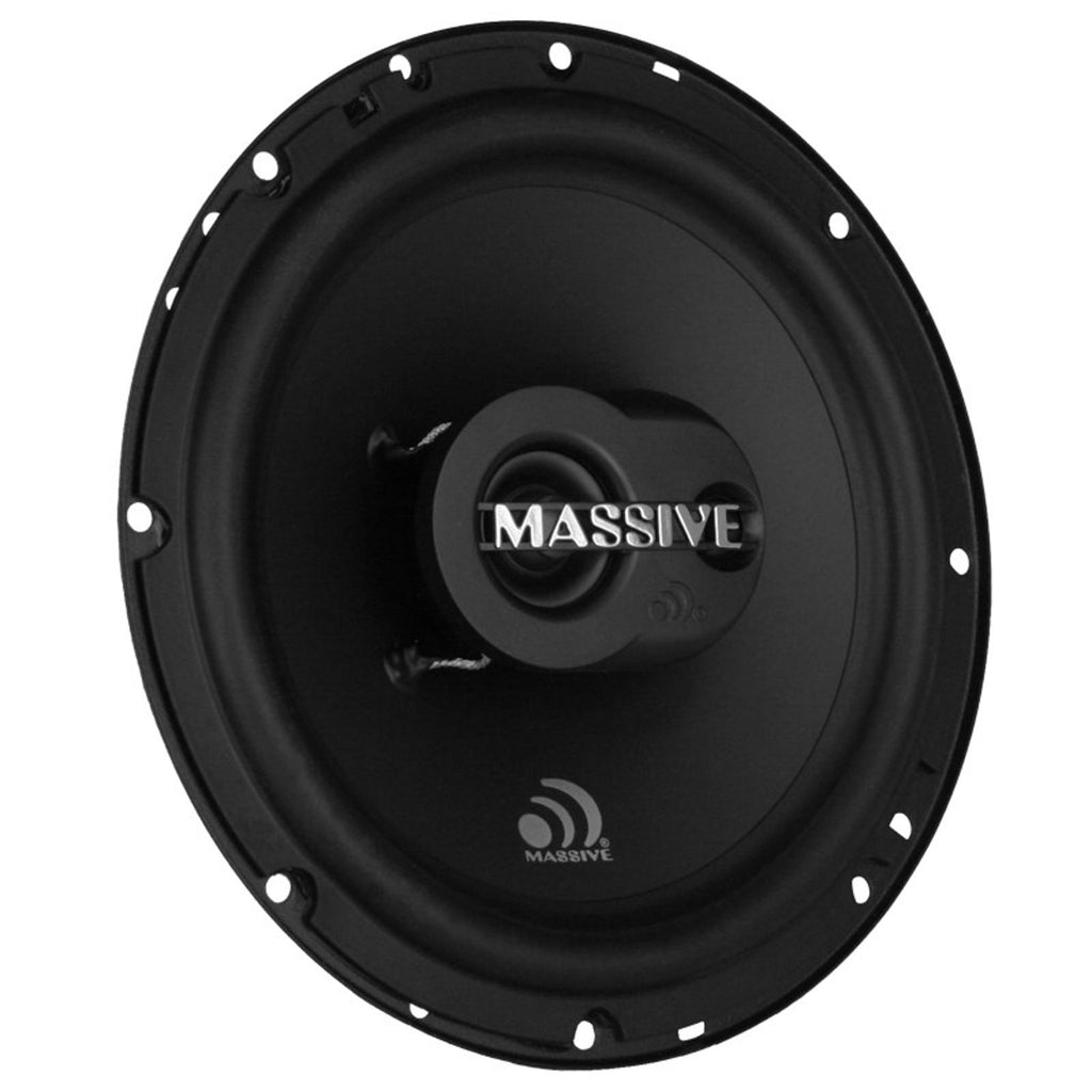 Pair Massive Audio MX65 250 Watt 6.5" 3-Way Coaxial Speakers 6-1/2" W/ Grilles