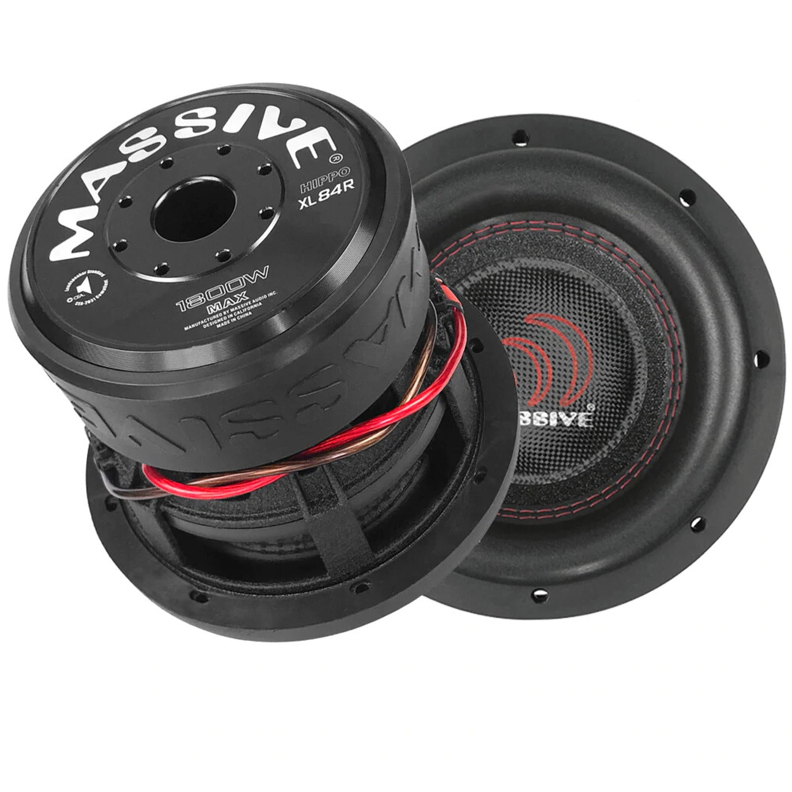 Massive Audio HIPPO XL 84R XL-R Series 1800 Watt 8" Dual 4 Ohm Audio Subwoofer