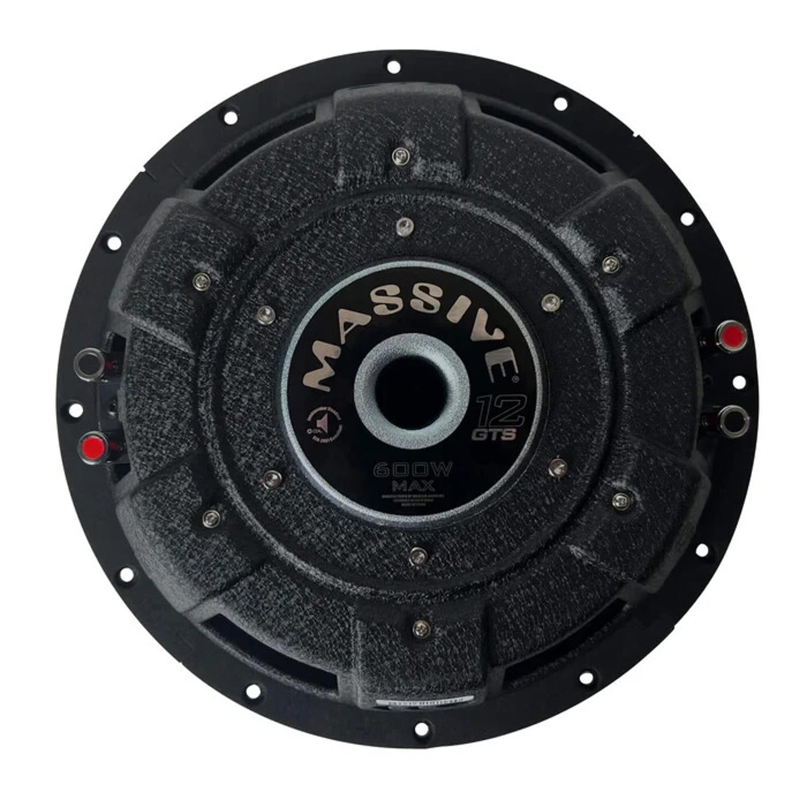 Massive Audio GTS12 12" 400 Watt RMS Dual 4 Ohm Shallow Mount Depth Subwoofer
