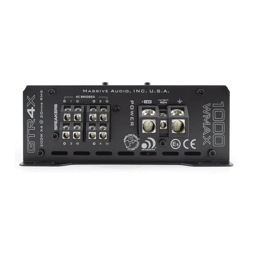 Massive Audio GT GTR4X 200 Watt RMS X 4 @ 2 OHM 4 Channel Compact Mega Amplifier