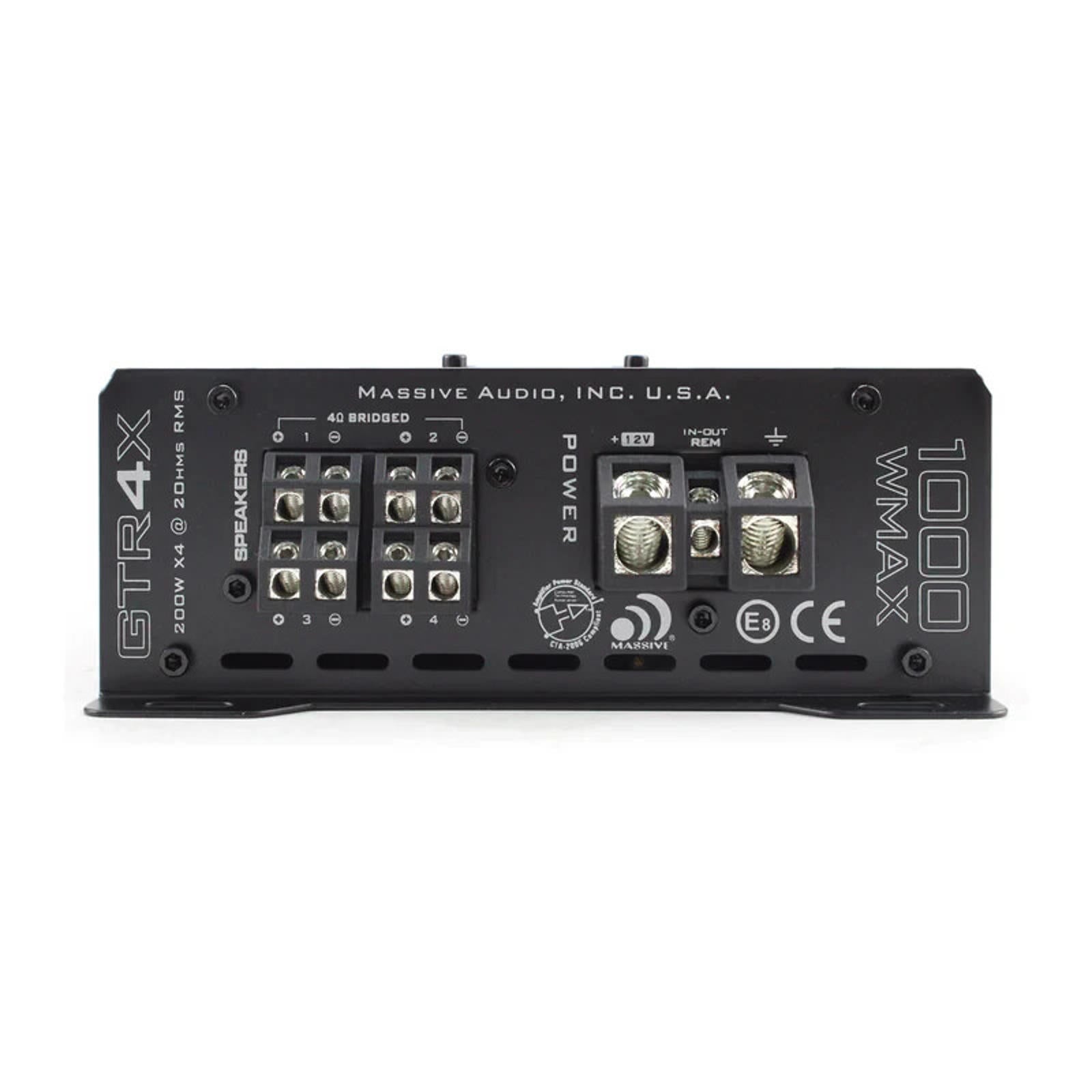 Massive Audio GT GTR4X 200 Watt RMS X 4 @ 2 OHM 4 Channel Compact Mega Amplifier