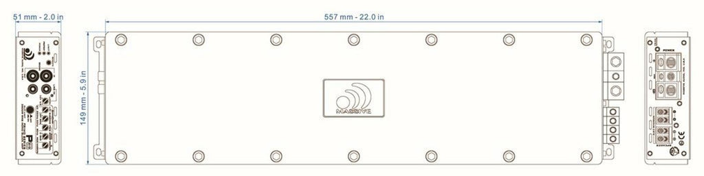 Massive Audio PRIMO P8 3500 WATTS RMS X 1 @ .5 OHM MONO CLASS D MEGA AMPLIFIER