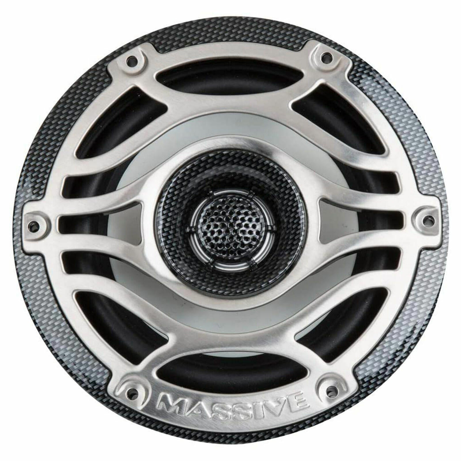 Massive Audio T65S 160 W RMS 6.5" Marine Boat Audio Speakers 6-1/2" LED Lights