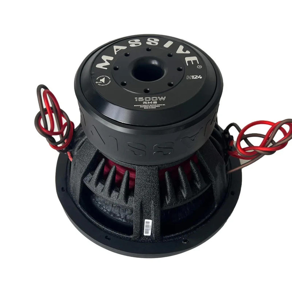 Massive Audio HIPPO H124 3000 Watt 12" Dual 4 Ohm 3" VC MEGA Subwoofer 1500W RMS