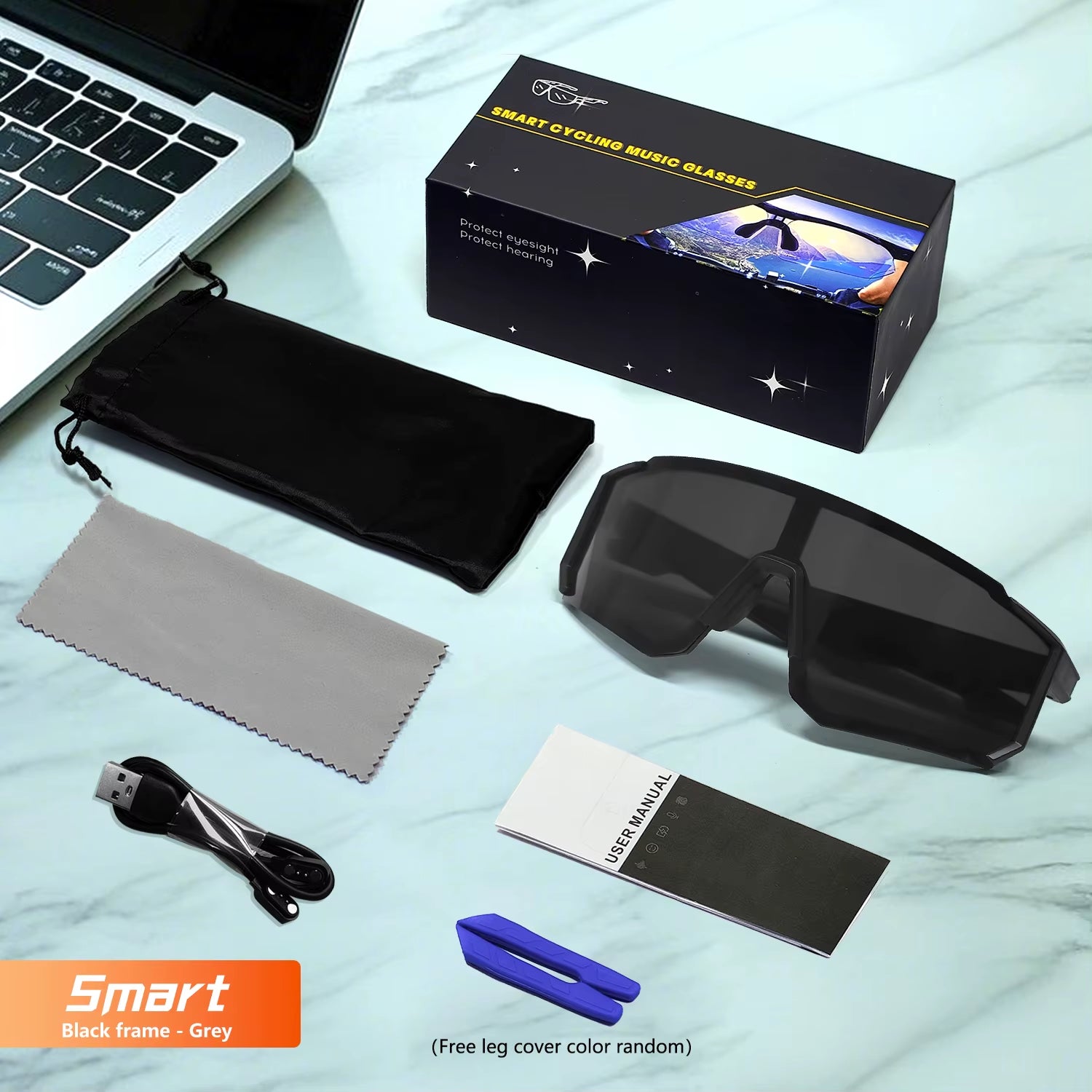 Qy-Pro1 Bluetooth Smart Sport Cycling Glasses AI Intelligent Translation Sunglasses Voice Remote Control Music Eyewear Waterproof Eyeglasses