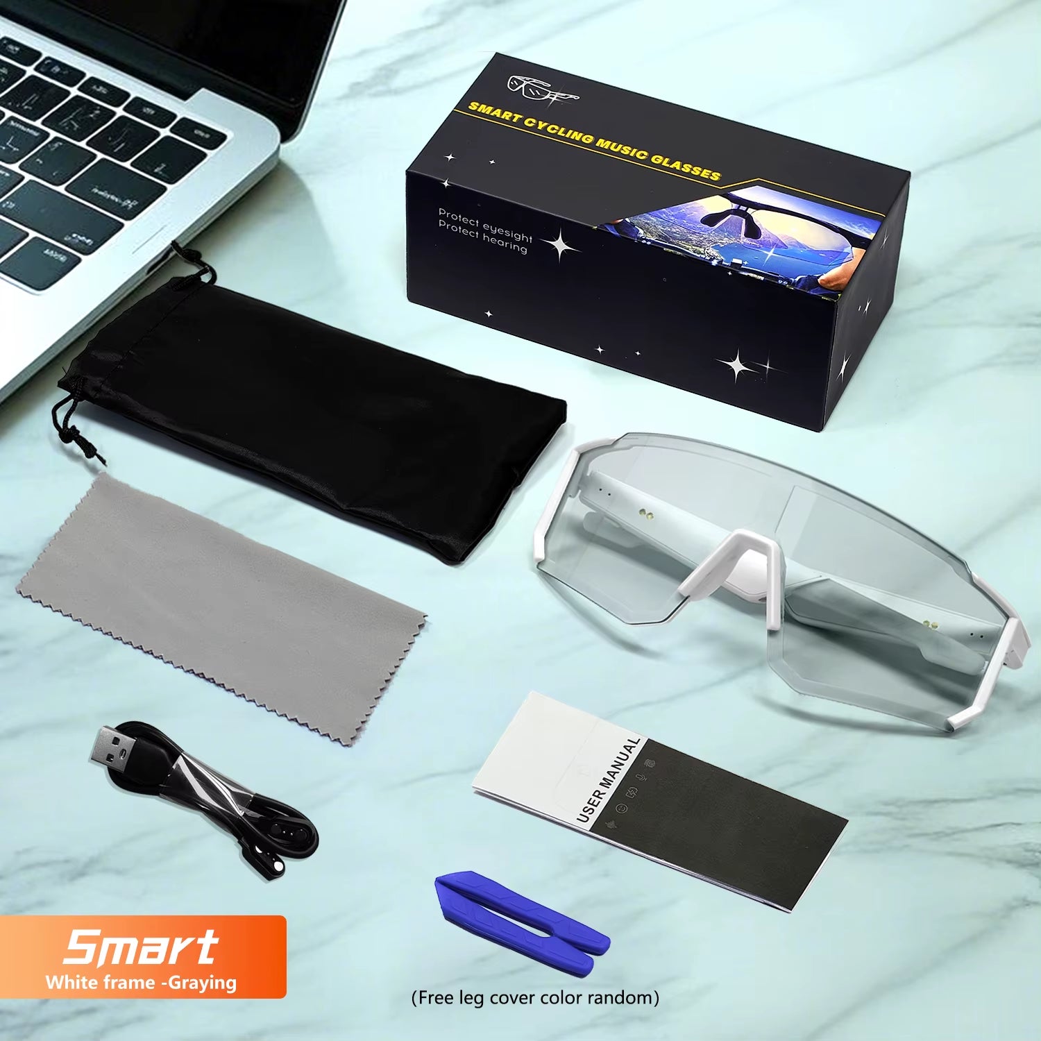 Qy-Pro1 Bluetooth Smart Sport Cycling Glasses AI Intelligent Translation Sunglasses Voice Remote Control Music Eyewear Waterproof Eyeglasses
