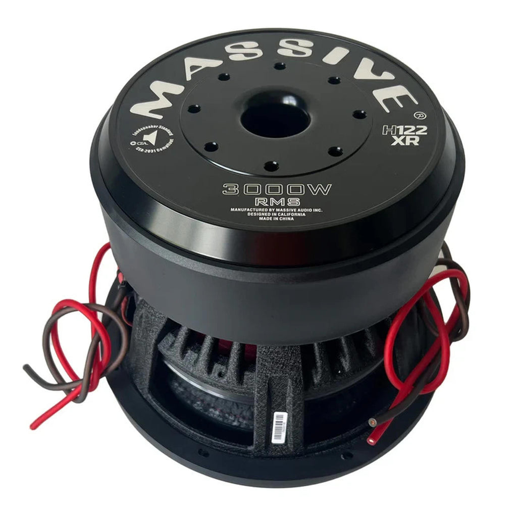 Massive Audio HIPPO H122XR 6000 Watt 12" Dual 2 Ohm DVC Car Audio Subwoofer