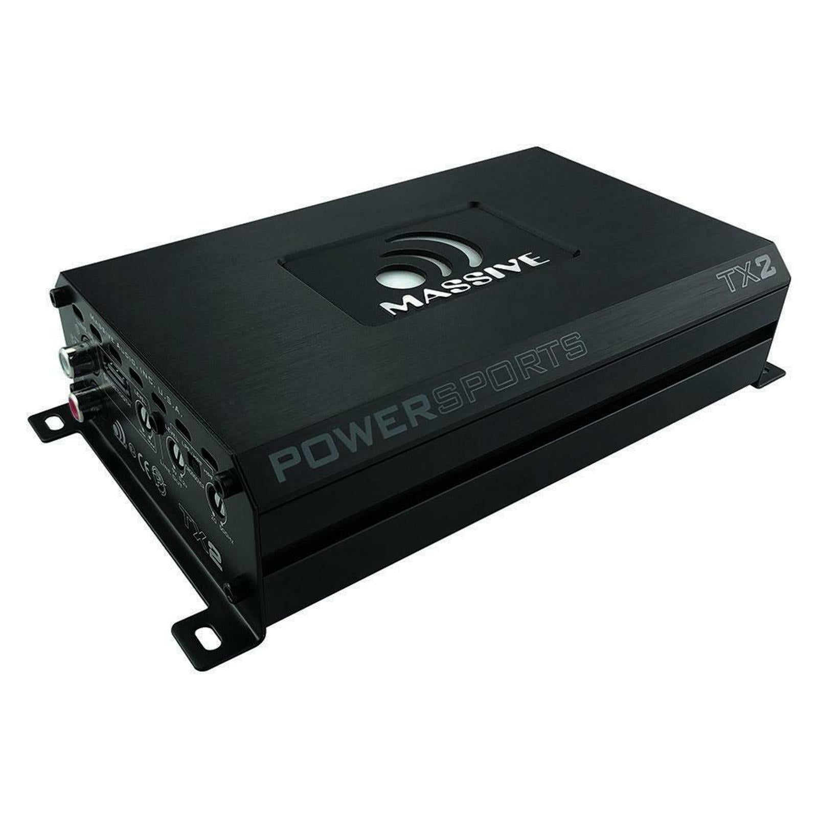Massive Audio TX2 480 W 2 Channel Bluetooth Amplifier Car Marine Motorcycle UTV