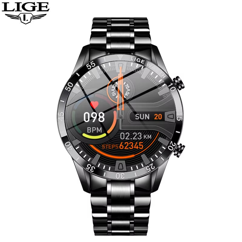 Luxury Smart Watch Touch Screen Bluetooth Call Waterproof Sport Fitness Health Monitor for Men