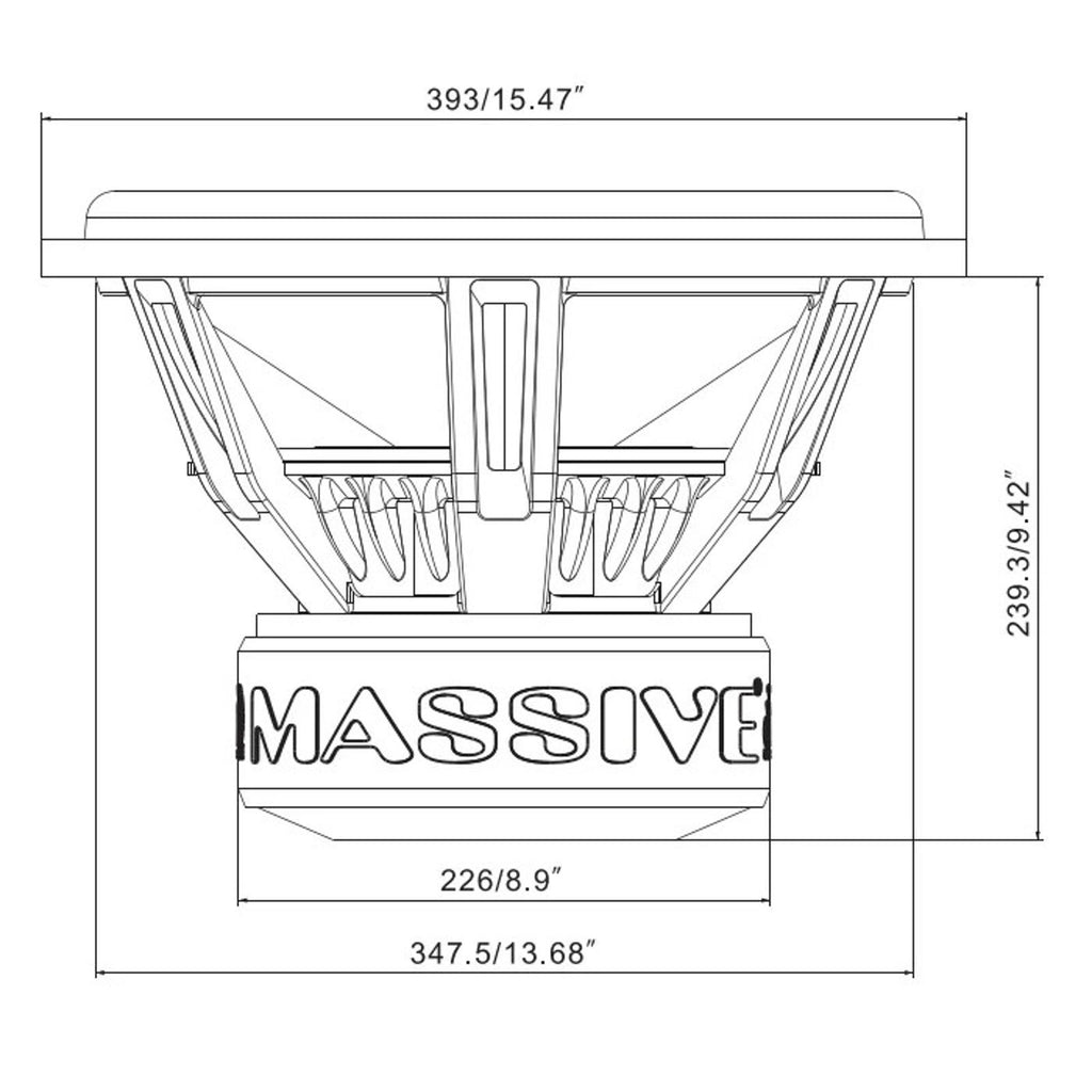 Massive Audio HIPPO H152X 4000 Watt 15" Dual 2 Ohm Subwoofer US Made Voice Coils