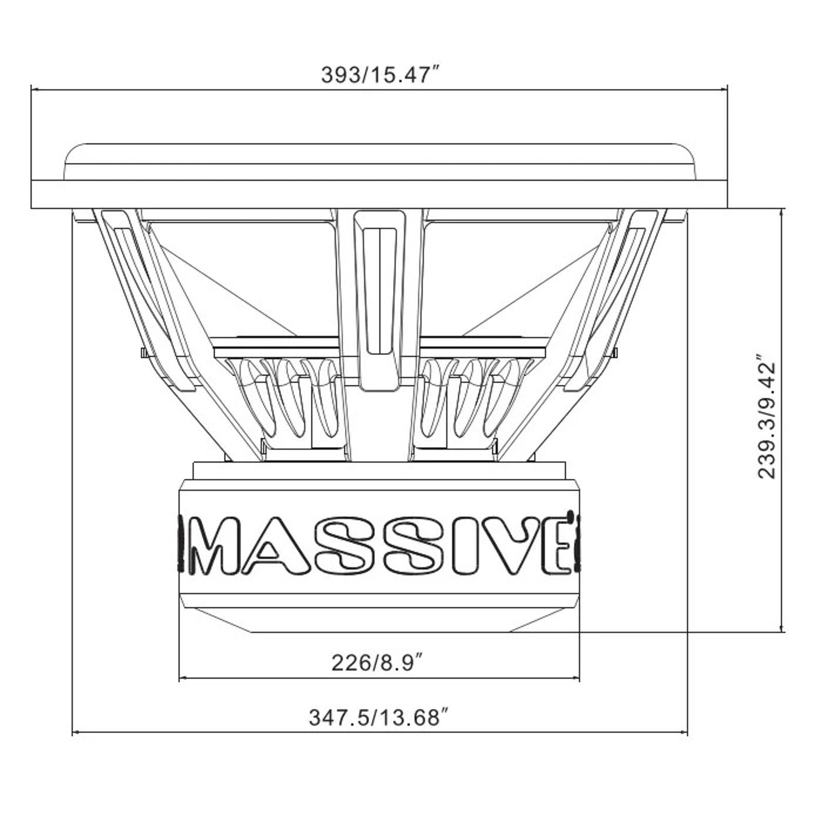 Massive Audio HIPPO H152X 4000 Watt 15" Dual 2 Ohm Subwoofer US Made Voice Coils