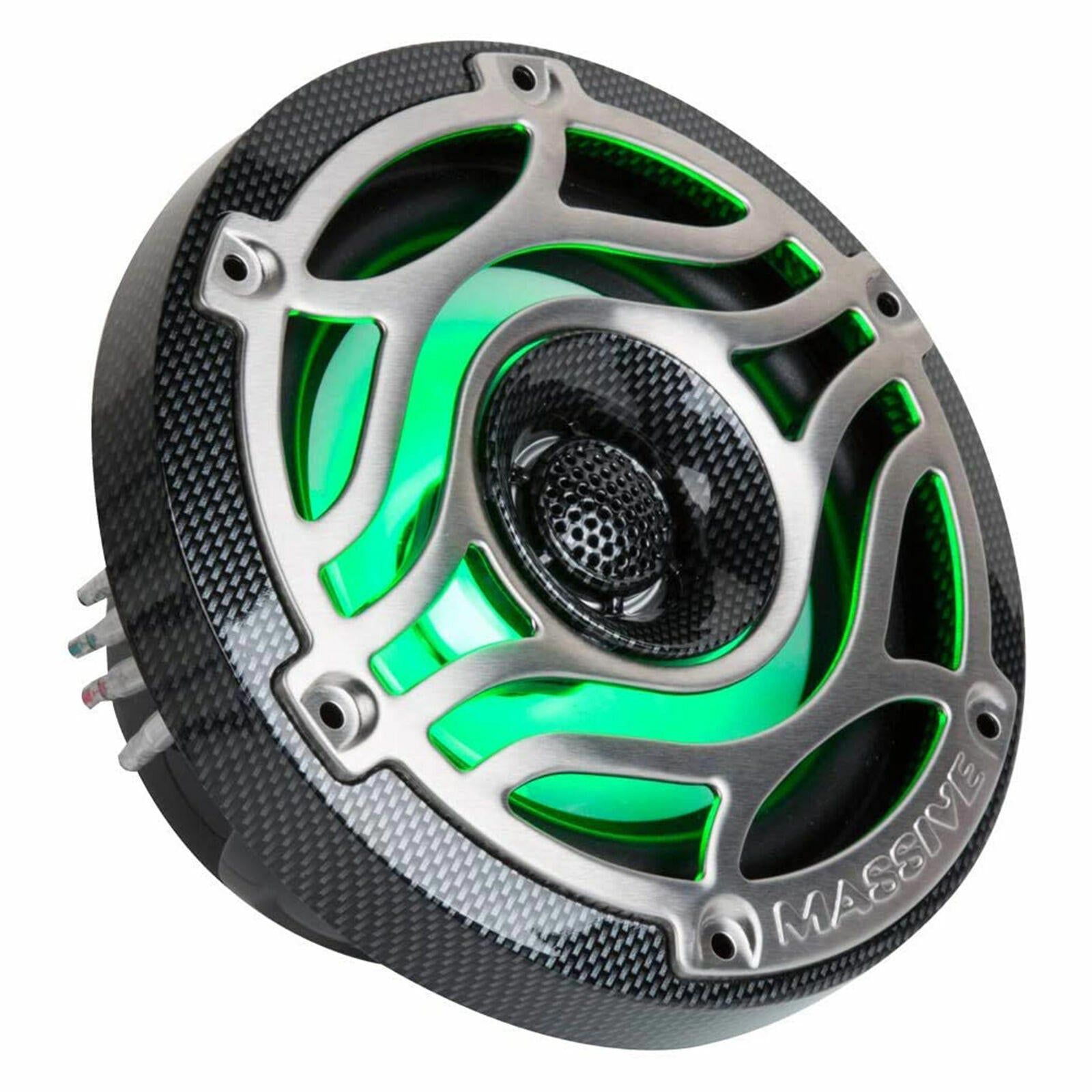 Massive Audio T65S 160 W RMS 6.5" Marine Boat Audio Speakers 6-1/2" LED Lights