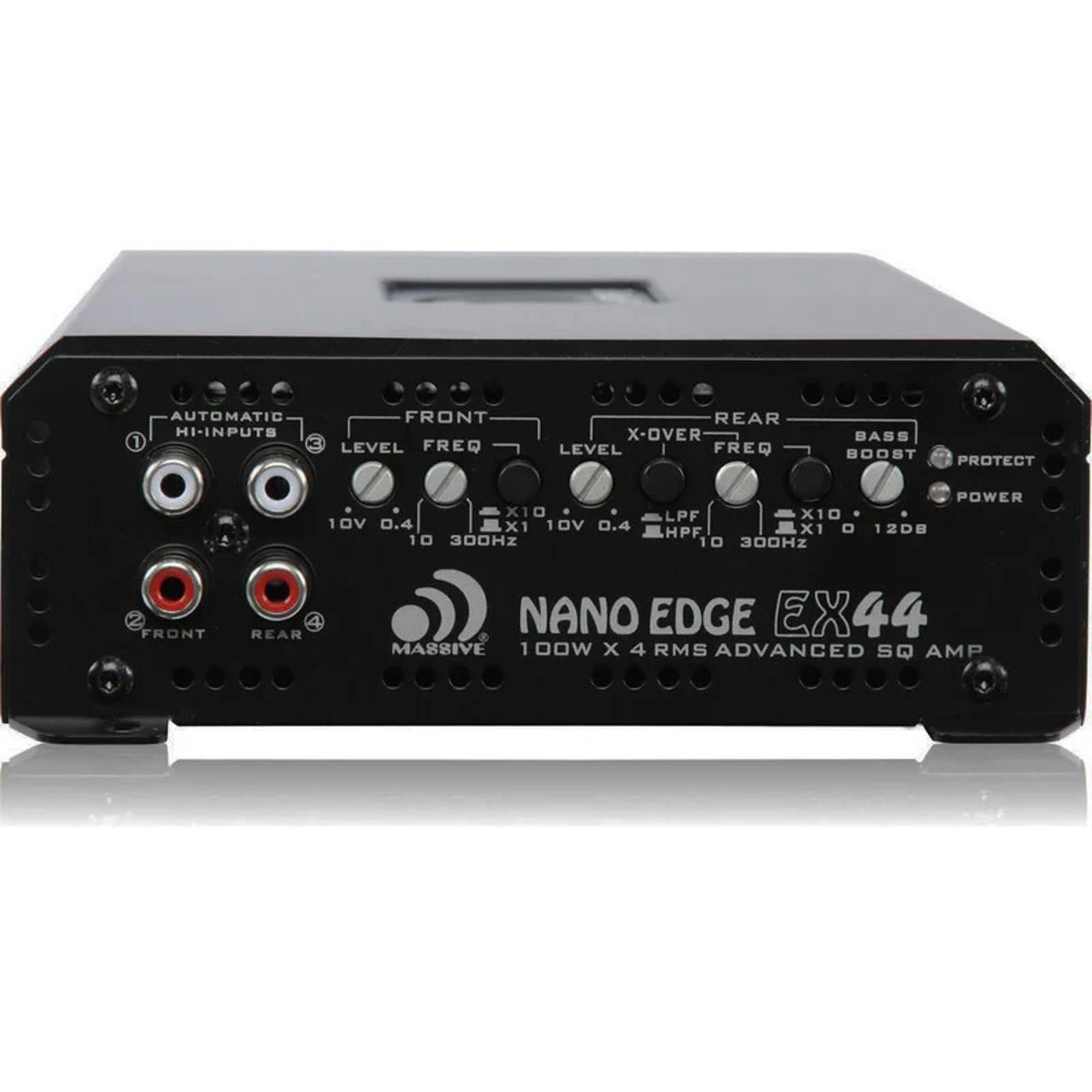 Massive Audio EX44 Edge Series 800 Watts 4-Channel Car SQ Audio Amplifier