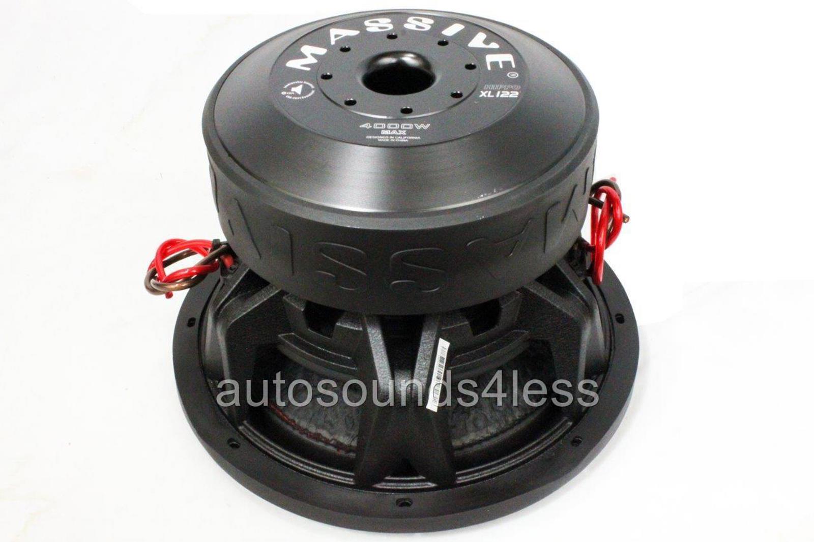 Massive Audio HIPPO XL 124 4000 Watt 12" Dual 4 Ohm Car Audio Subwoofer New XL