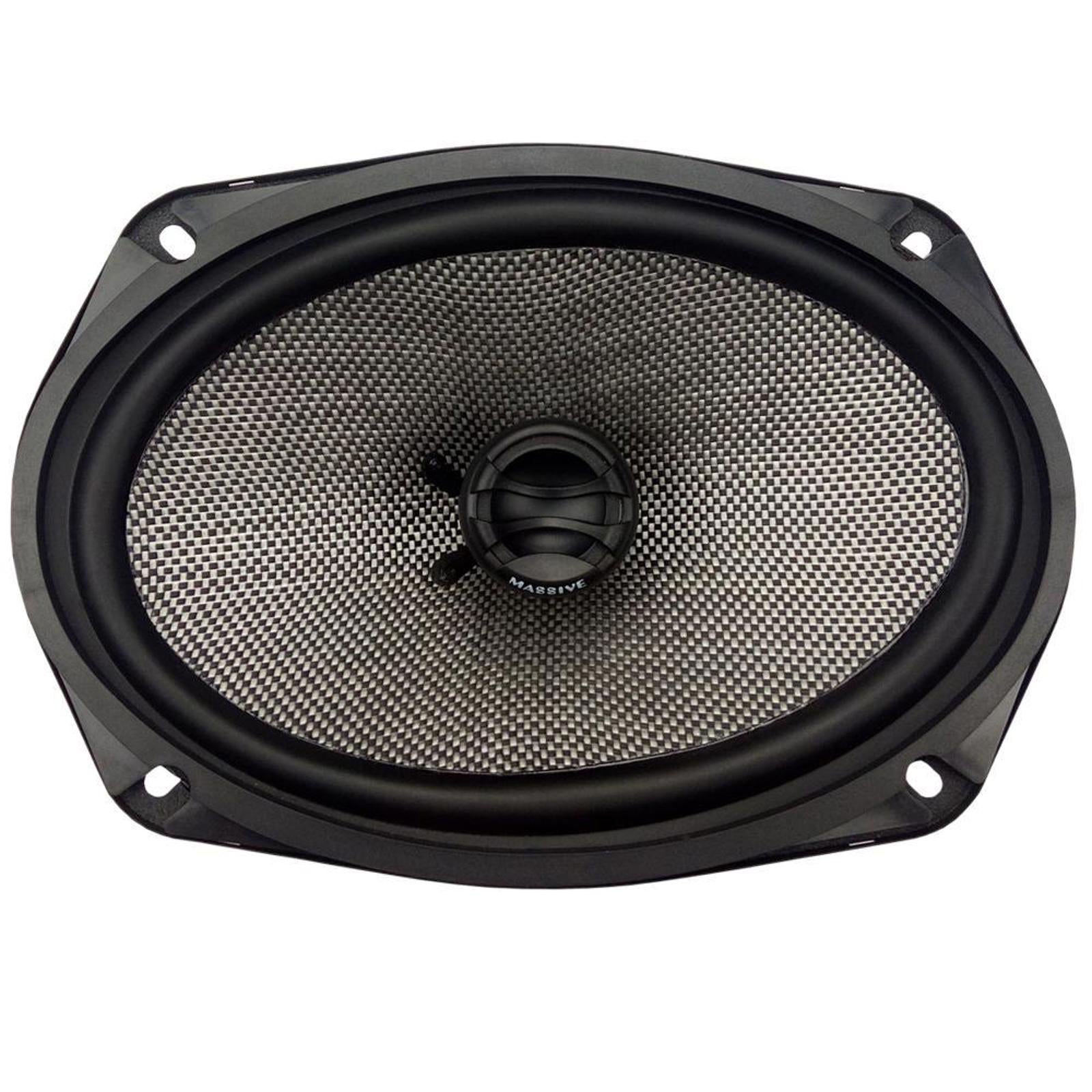 Massive Audio FX69 320 Watt 6x9" 6" x 9" 2-Way Carbon Speakers W/ Grilles Pair