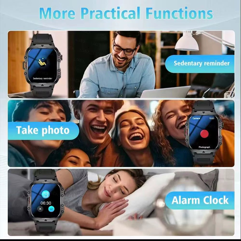 2026 New Smart Watch LED Light Wireless Call Dial Multi Sport Modes Call Message Alerts Custom Wallpaper Compatible Ios Android