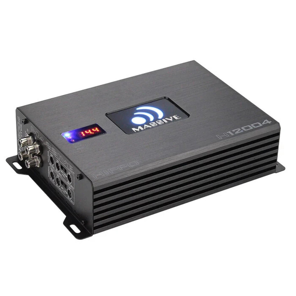 Massive Audio Hippo H12004 200 WATT RMS X 4 @ 4 OHM 4 3 2 Channel AMPLIFIER