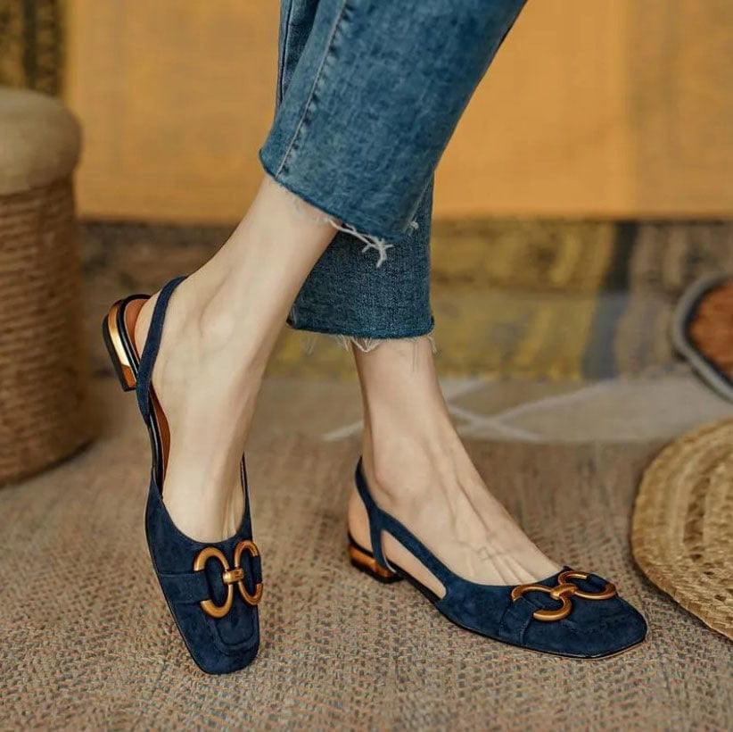 Mathilda Luxe Slingbacks Women Sandals Low Heel Slip On Comfortable Shoes
