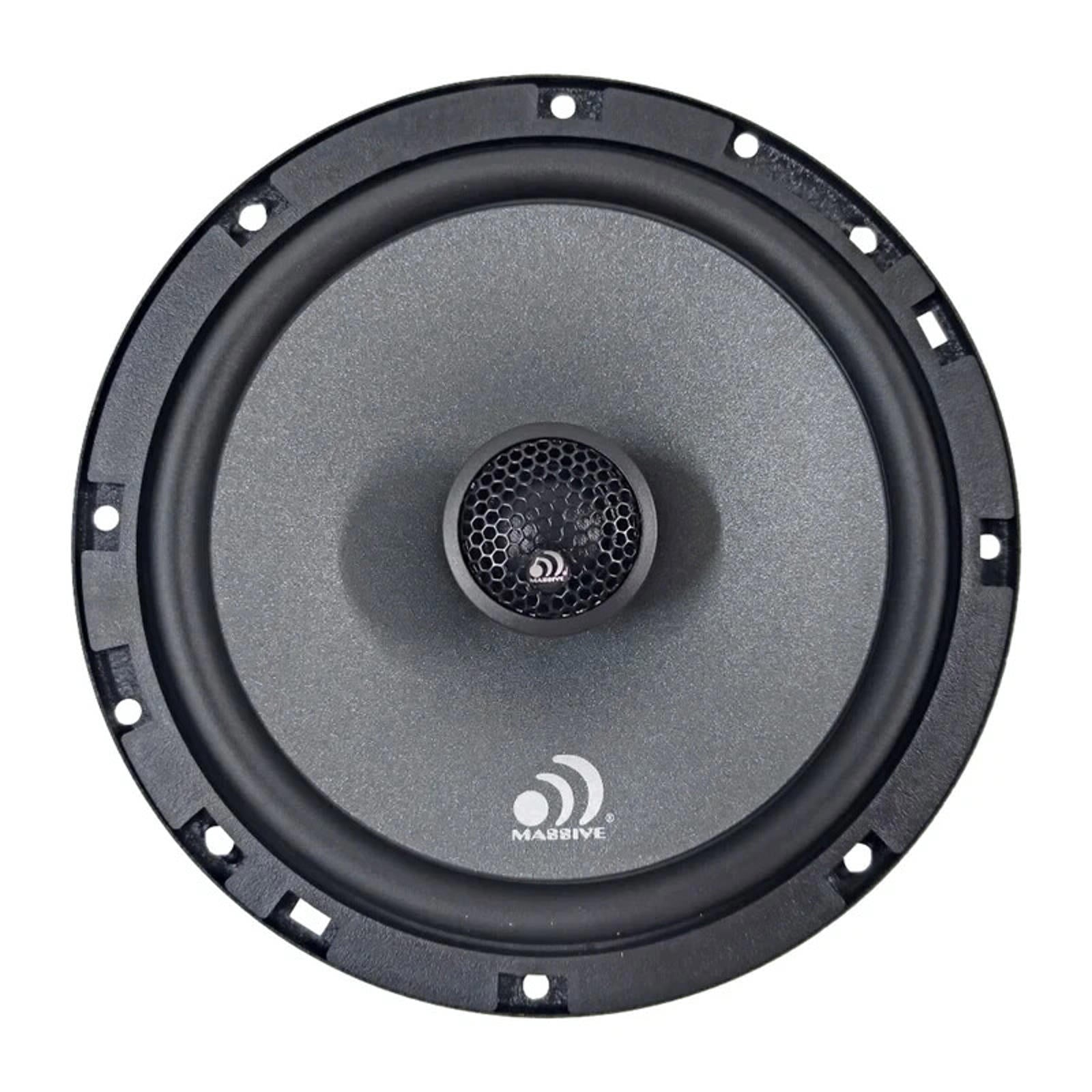 Pair Massive Audio FC6X 75 Watt RMS 6.5" 2-Way Coaxial Audio Speakers W/ Grilles
