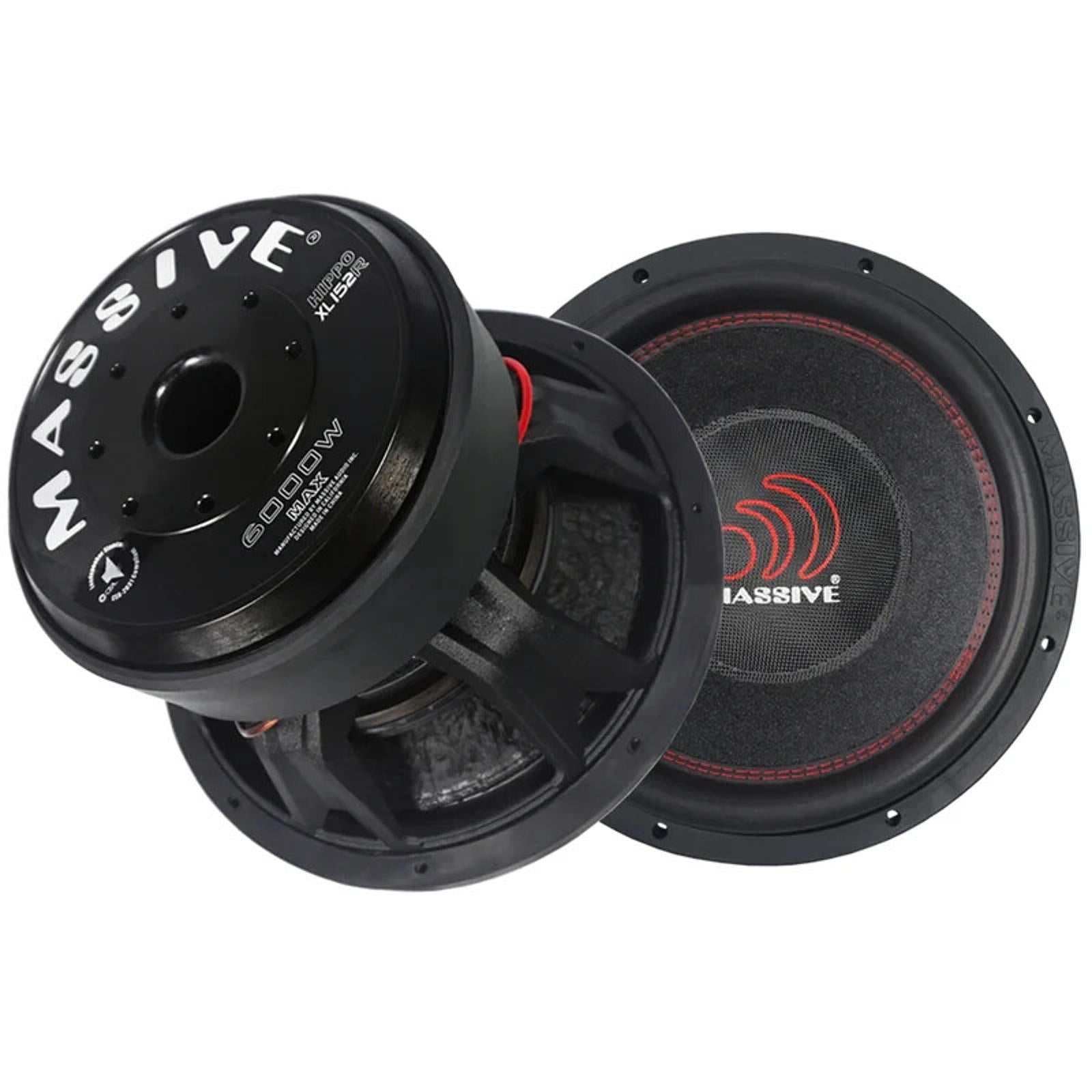 Massive Audio HIPPO XL 152R OB 6000 Watt 15" Dual 2 Ohm Car Audio Subwoofer XLR
