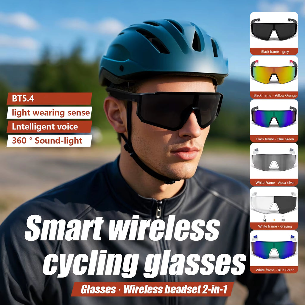 Qy-Pro1 Bluetooth Smart Sport Cycling Glasses AI Intelligent Translation Sunglasses Voice Remote Control Music Eyewear Waterproof Eyeglasses