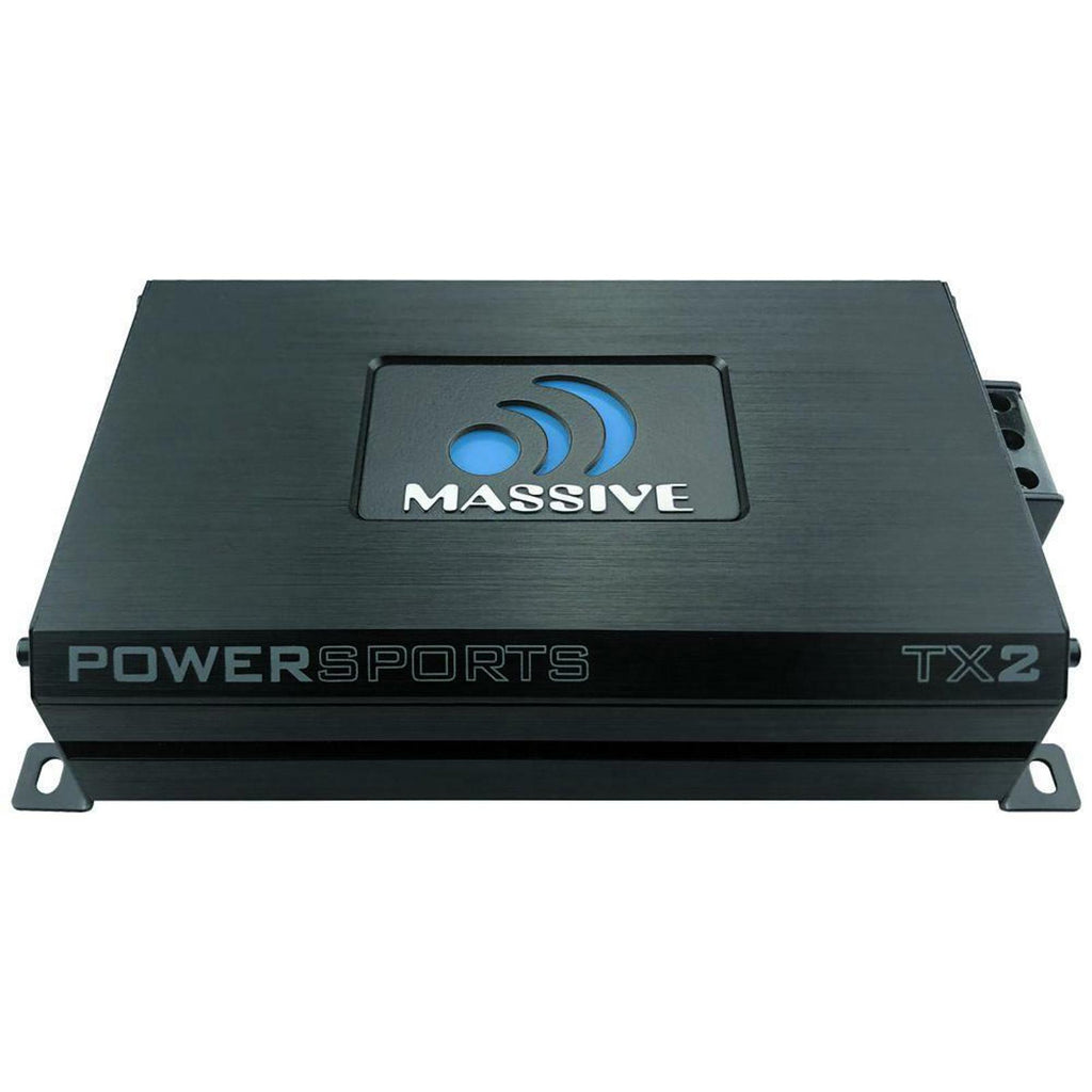 Massive Audio TX2 480 W 2 Channel Bluetooth Amplifier Car Marine Motorcycle UTV