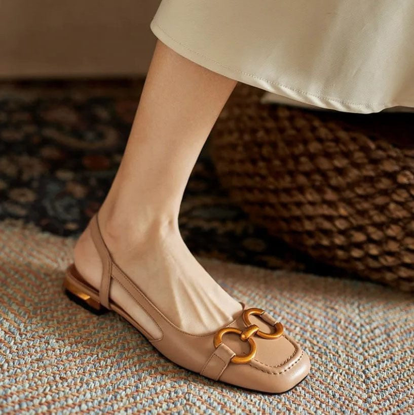 Mathilda Luxe Slingbacks Women Sandals Low Heel Slip On Comfortable Shoes