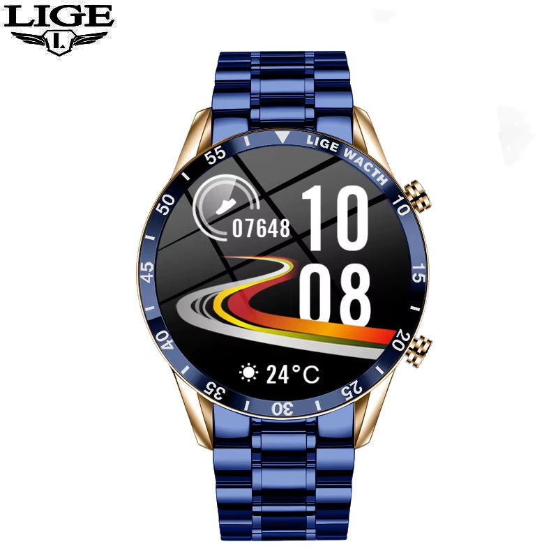 Luxury Smart Watch Touch Screen Bluetooth Call Waterproof Sport Fitness Health Monitor for Men