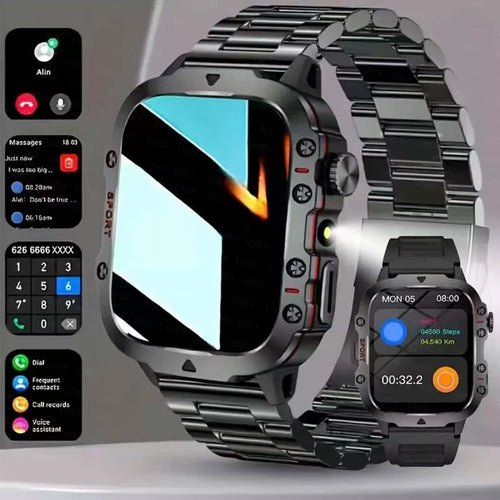 2026 New Smart Watch LED Light Wireless Call Dial Multi Sport Modes Call Message Alerts Custom Wallpaper Compatible Ios Android