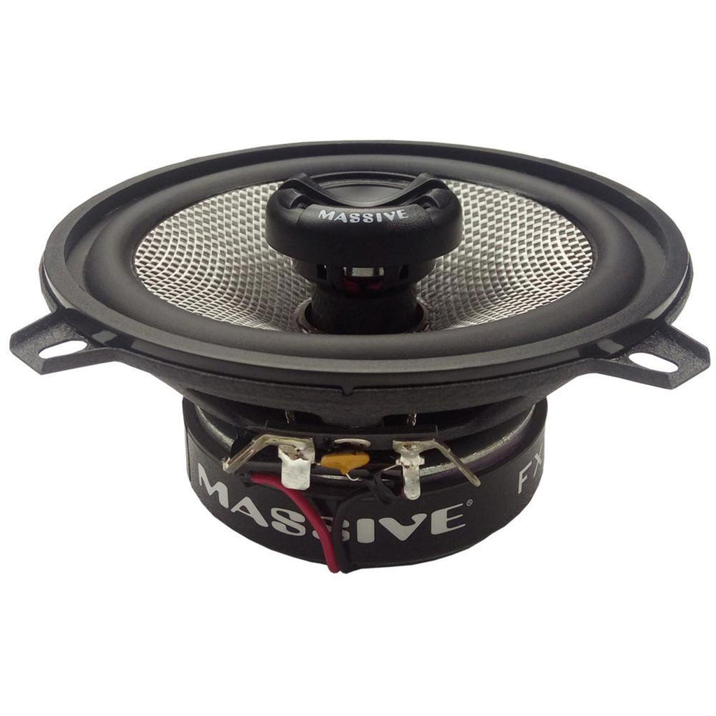 Pair Massive Audio FX5 240 Watt 5.25" 2-Way Coaxial Carbon Speakers W/ Grilles