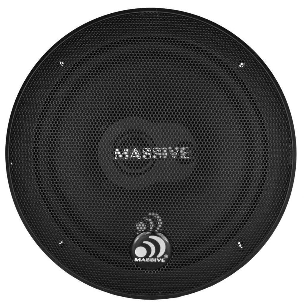 Pair Massive Audio MX65 250 Watt 6.5" 3-Way Coaxial Speakers 6-1/2" W/ Grilles