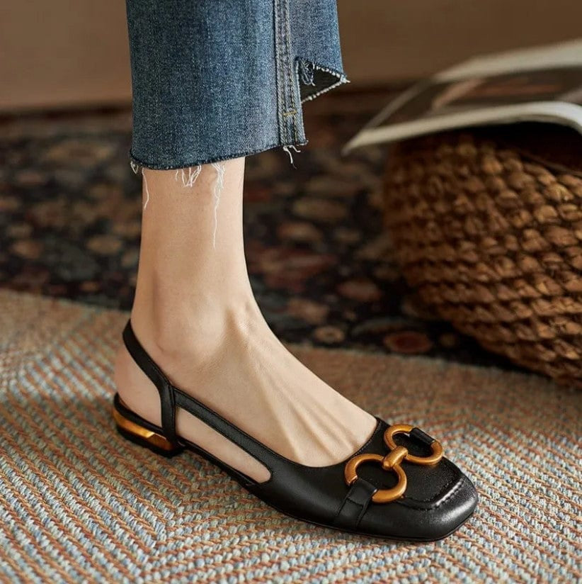 Mathilda Luxe Slingbacks Women Sandals Low Heel Slip On Comfortable Shoes