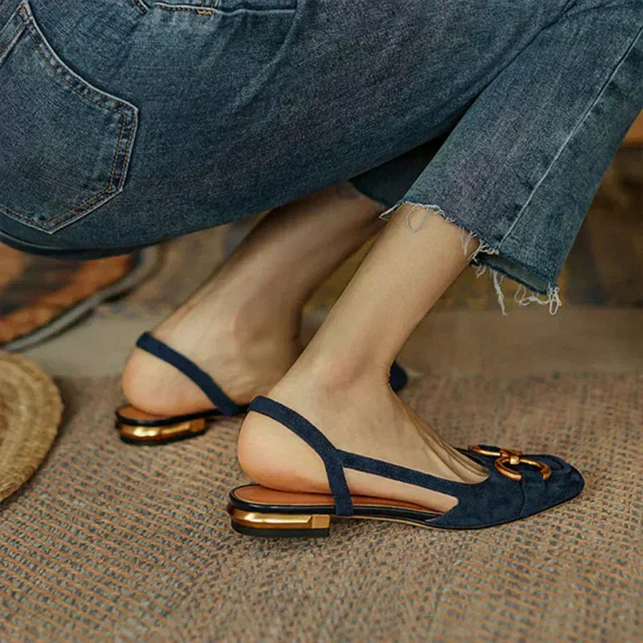 Mathilda Luxe Slingbacks Women Sandals Low Heel Slip On Comfortable Shoes