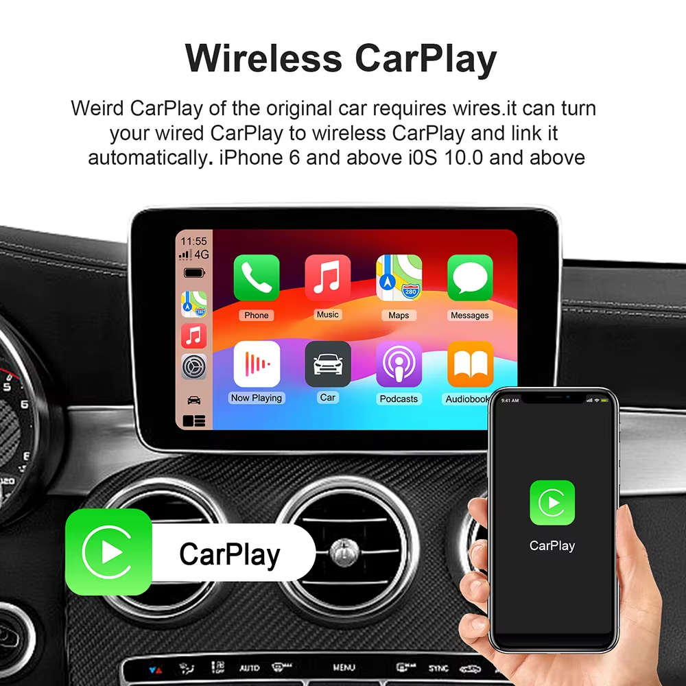 Ai Box Android 13 TV Box Wireless Carplay Android Auto Built-In Play for Netflix Youtube OEM Carplay Cars