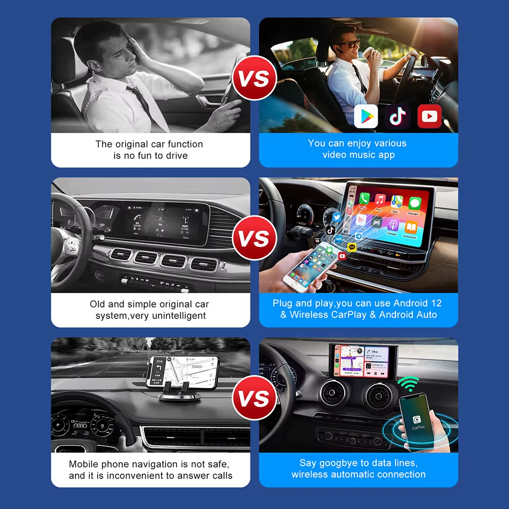 Ai Box Android 13 TV Box Wireless Carplay Android Auto Built-In Play for Netflix Youtube OEM Carplay Cars