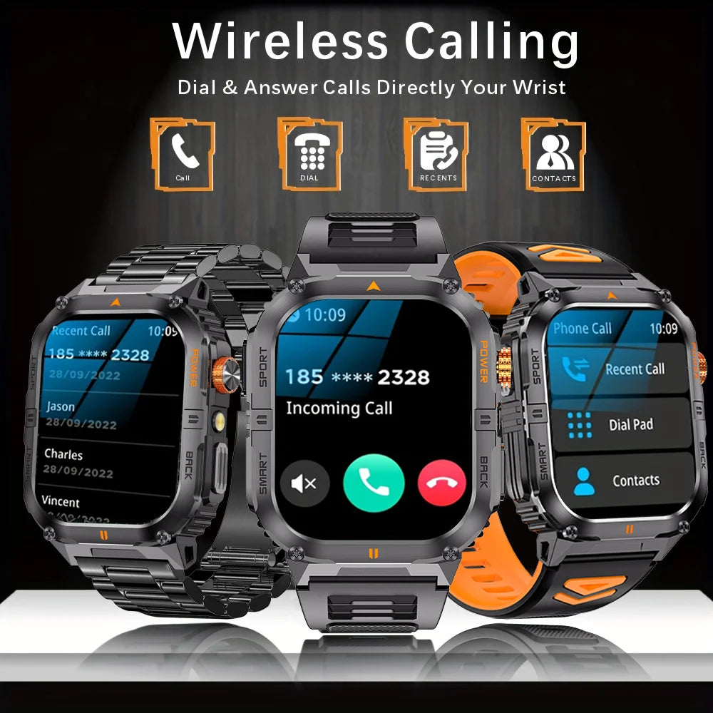 2026 Military GPS Smart Watch 1000 mAH Flashlight Wrist Watches 3ATM Waterproof Sports Smart Watch Men for IOS Android