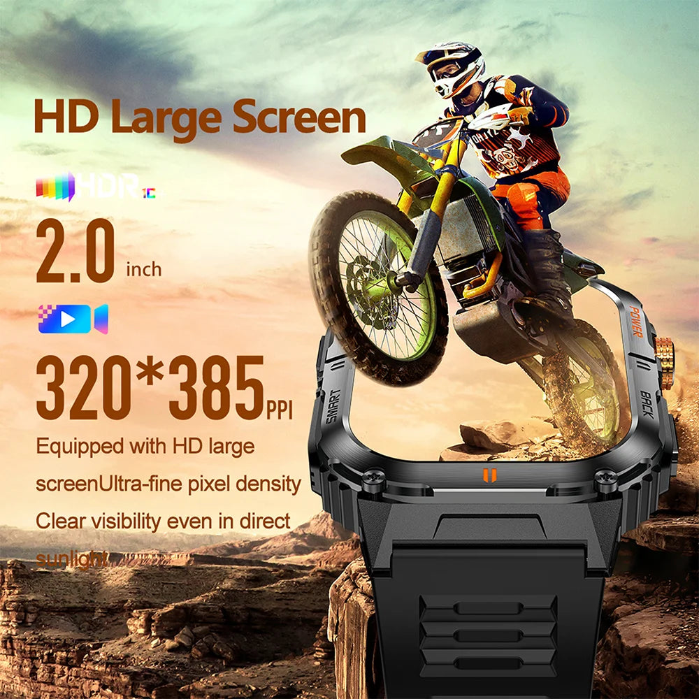 2026 Military GPS Smart Watch 1000 mAH Flashlight Wrist Watches 3ATM Waterproof Sports Smart Watch Men for IOS Android