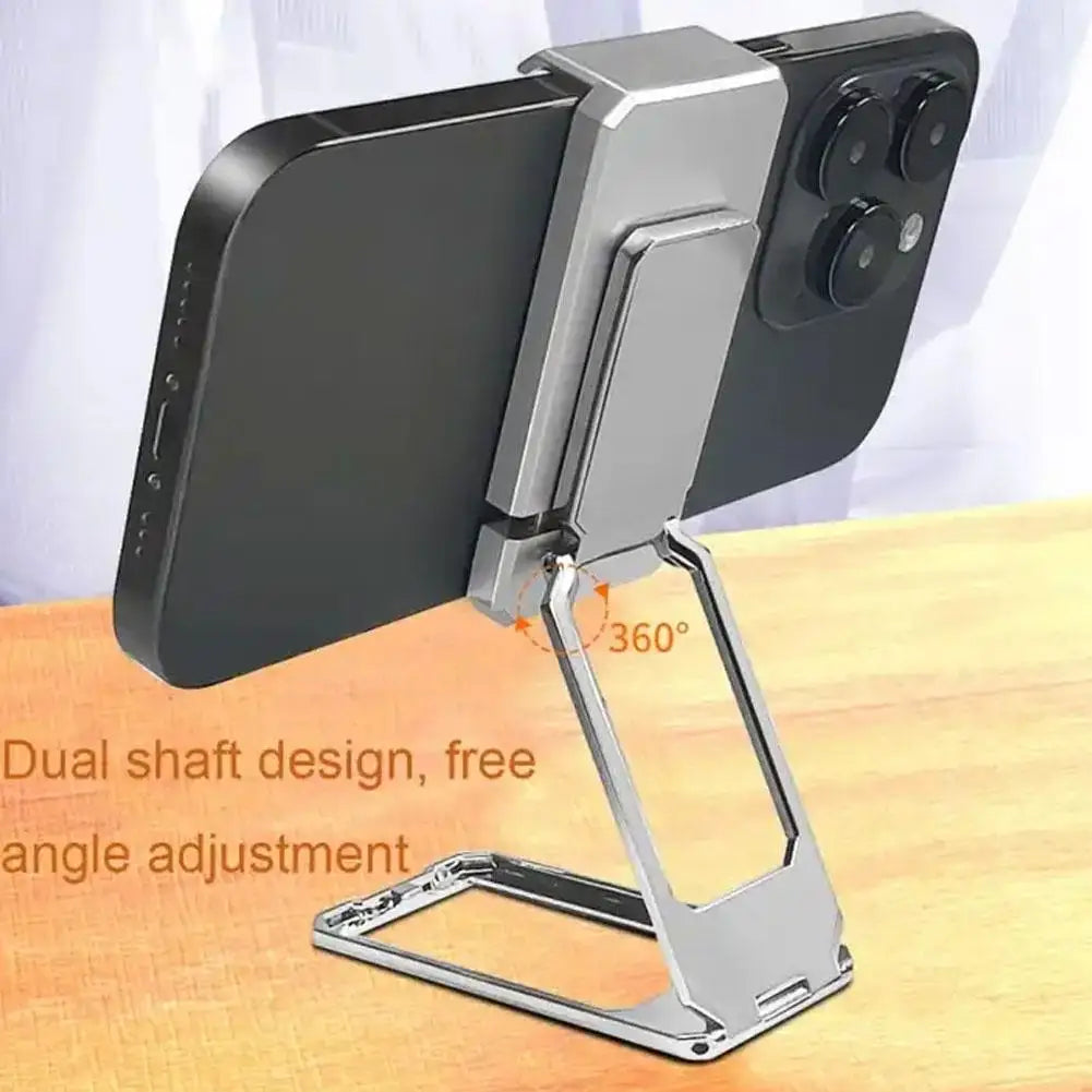 Foldable Desktop Back Clip Type Phone Holder Stand Metal Telescopic 360 Rotatable Bracket Mount Universal for iPhone Android
