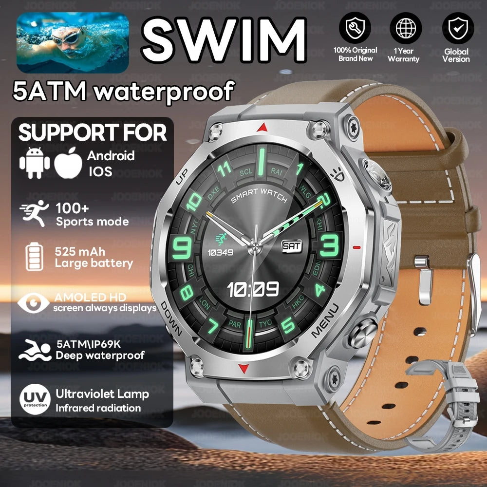 2026 T-Rex 3 GPS Military Outdoor Smart Watch 1.43-Inch AMOLED Display 10ATM Waterproof 525Mah Battery Smartwatch Man