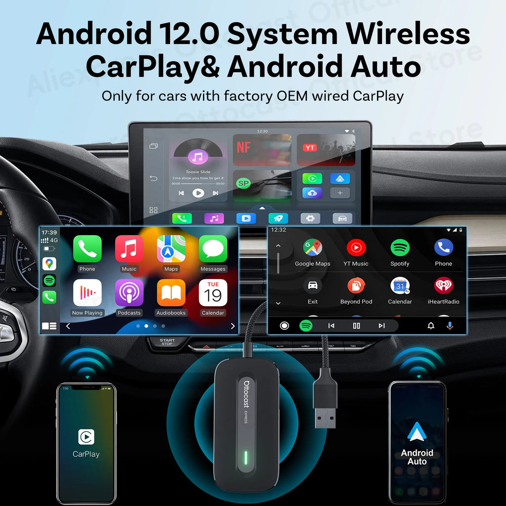 Play2Video Express Wireless Carplay Android Auto Adapter for Youtube Netflix for Volvo Chevrolet VW Caraccessorie