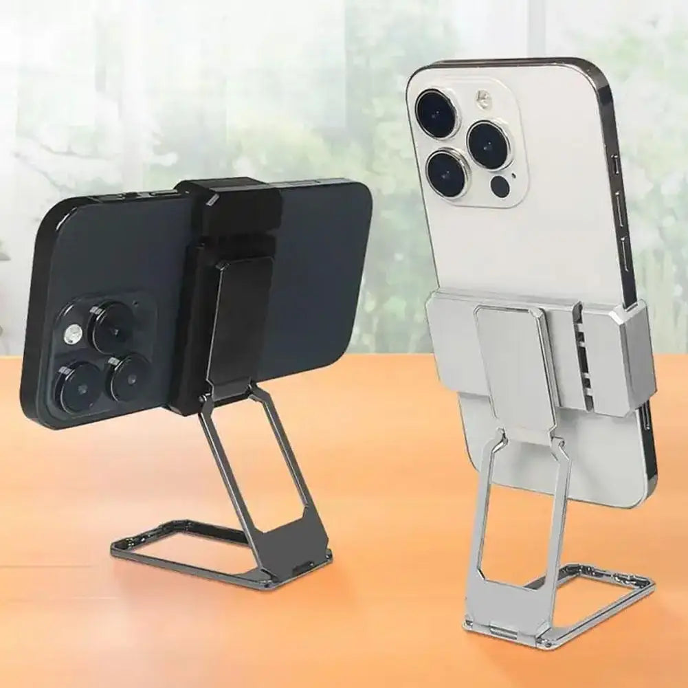 Foldable Desktop Back Clip Type Phone Holder Stand Metal Telescopic 360 Rotatable Bracket Mount Universal for iPhone Android