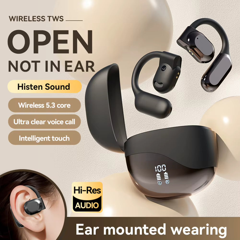 Intelligent Translator Earbuds Bluetooth 5.4 Two-Way Voice Translator Comfortable Ear Hook Translation Earphones