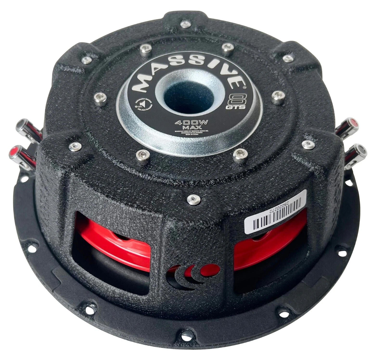 Massive Audio GTS8 8" 250 Watt RMS Dual 4 Ohm Shallow Mount Depth Subwoofer