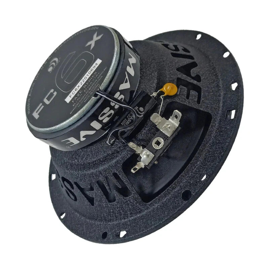 Pair Massive Audio FC6X 75 Watt RMS 6.5" 2-Way Coaxial Audio Speakers W/ Grilles