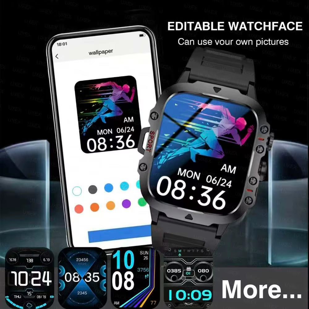 2026 New Smart Watch LED Light Wireless Call Dial Multi Sport Modes Call Message Alerts Custom Wallpaper Compatible Ios Android