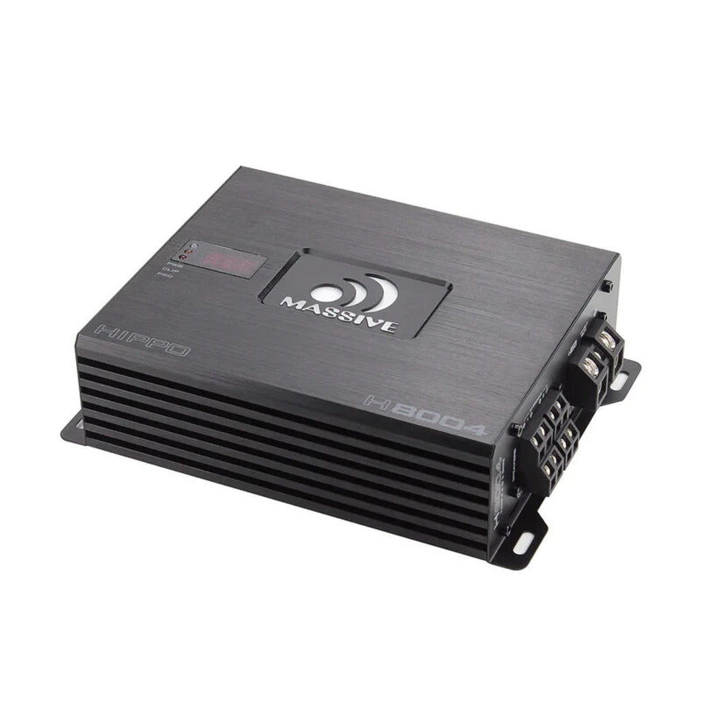 Massive Audio Hippo H8004 125 WATT RMS X 4 @ 4 OHM 4 3 2 Channel AMPLIFIER