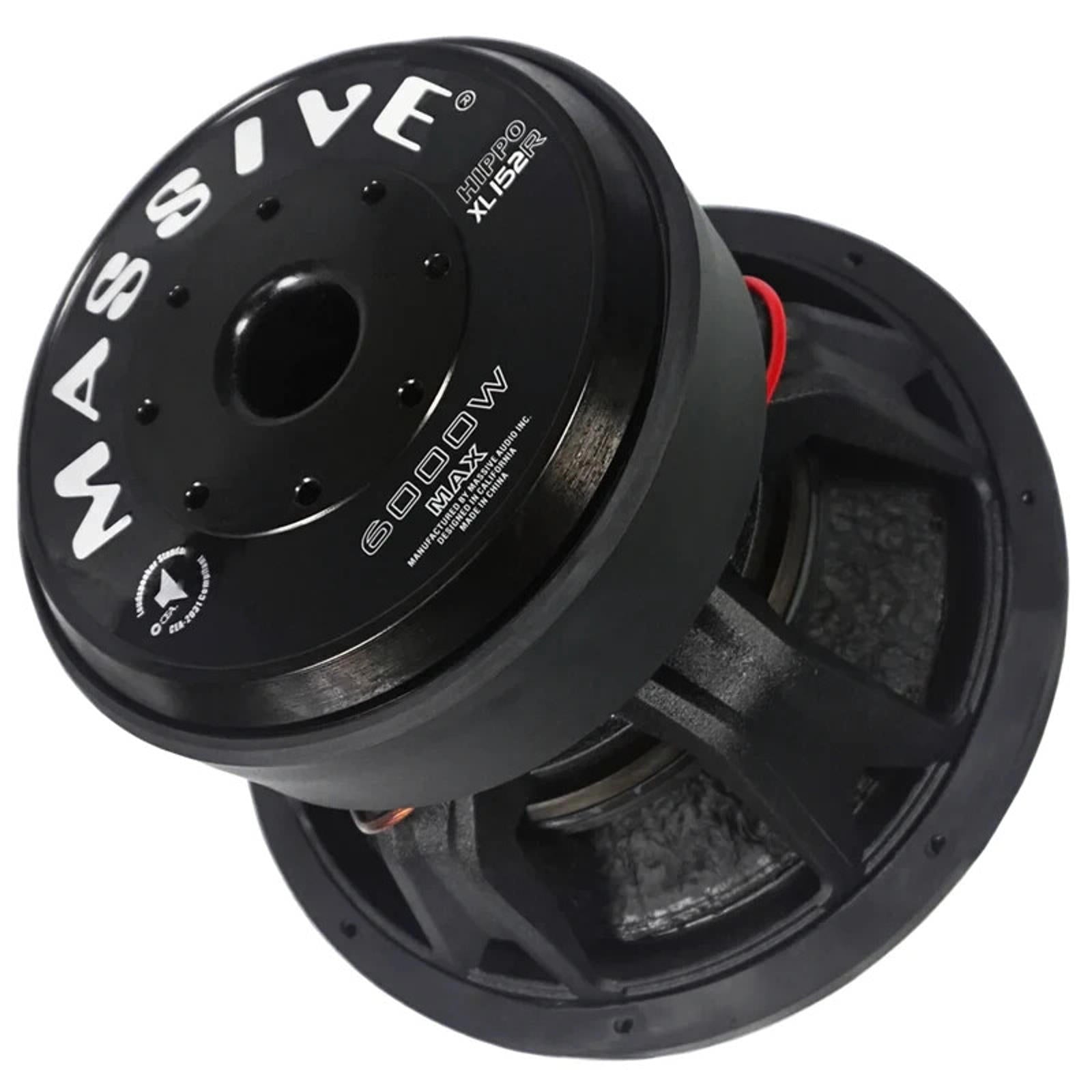 Massive Audio HIPPO XL 152R OB 6000 Watt 15" Dual 2 Ohm Car Audio Subwoofer XLR